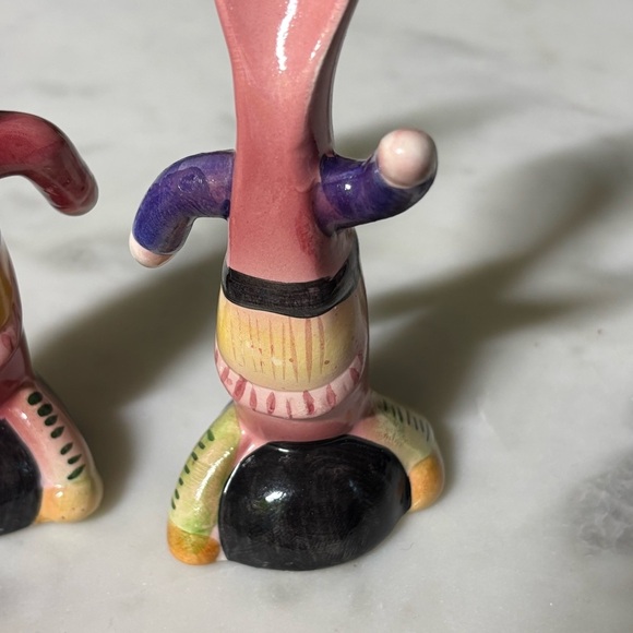 Vintage anthropomorphic ceramic fork and spoon salt and pepper shakers - Picture 3 of 6